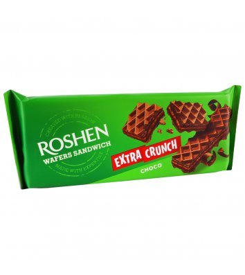 Вафлі  Wafers Sandwich Crunch шоколад 142г, Roshen