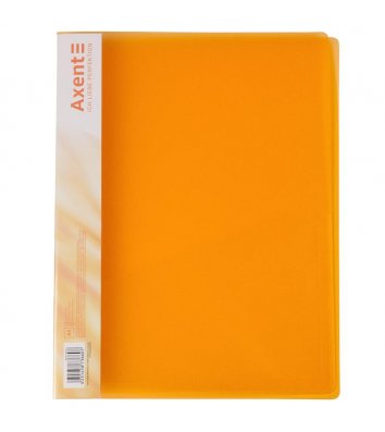 Папка-скоросшиватель А4 пластиковая Clip A прозрачная оранжевая, Axent