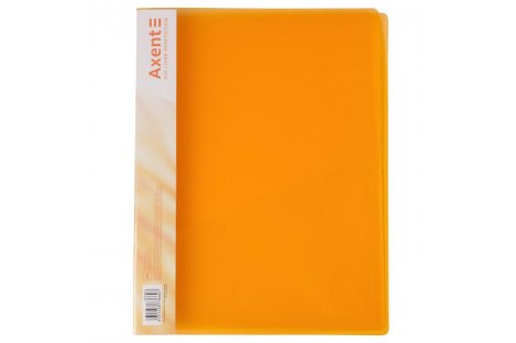 Папка-скоросшиватель А4 пластиковая Clip A прозрачная оранжевая, Axent