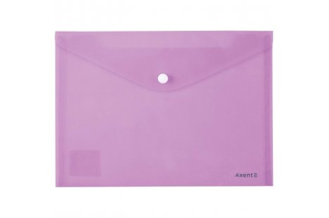 Папка-конверт А5 на кнопке пластиковая Pastelini сиреневая, Axent