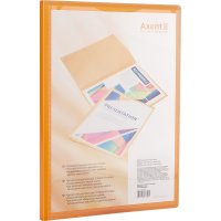 Папка А4 пластикова з 20 файлами прозора помаранчева, Axent