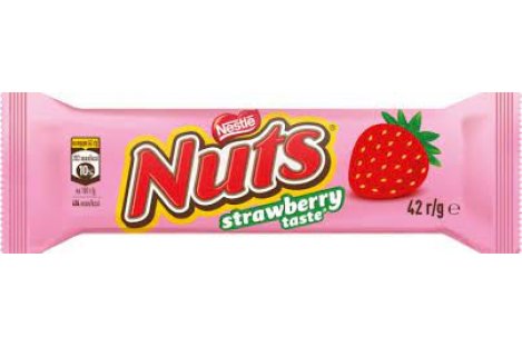 Батончик Nuts Strawberry с клубничным вкусом 42г, Nestle