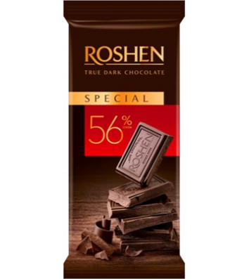 Шоколад чорний  Classic 56% 90г, Roshen