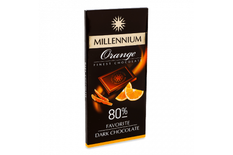 Шоколад чорний Favorite Orange 80% 100г,  Millennium