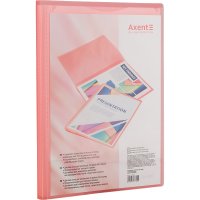 Папка А4 пластикова з 20 файлами прозора рожевий, Axent