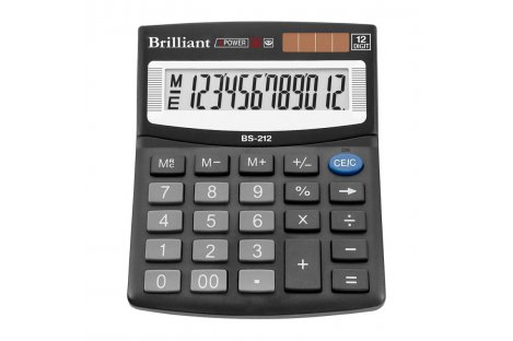 Калькулятор 12 розрядів 124*100*33мм, Brilliant