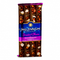 Шоколад Fruits & Nuts молочний з мигдалем лісовими горіхами журавлиною 90г,  Millennium