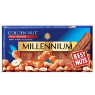 Шоколад Golden Nut молочный с цельными орехами 100г, Millennium