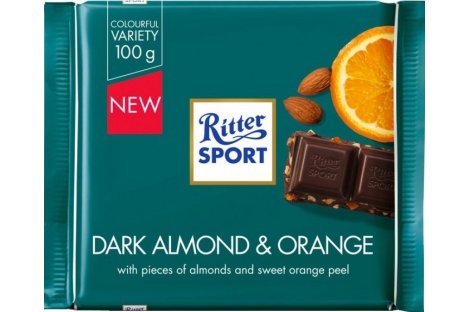 Шоколад Sport темний мигдаль і апельсин 100г, Ritter