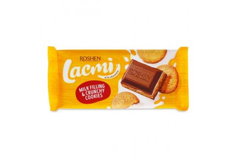 Шоколад молочний Lacmi з молочною начинкою та печивом 100г, Roshen