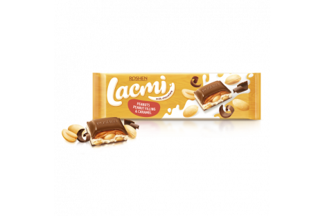 Шоколад молочный Lacmi с арахисом и карамельно-арахисовой начинкой 295г, Roshen