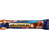 Шоколад молочний Golden Nut з начинкою і цілими лісовими горіхами 40г, Millennium