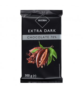 Шоколад экстра темный 70% 300г, Rioba