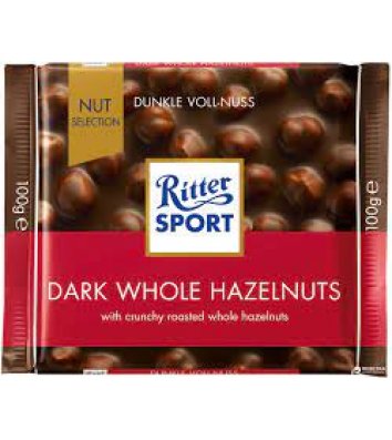 Шоколад темний Sport з цільними лісовими горіхами 100г, Ritter