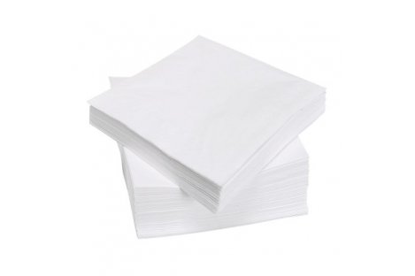 Салфетки бумажные однослойные 400шт 23*23см белые, Пакко