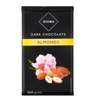 Шоколад черный с миндалем 300г, Rioba