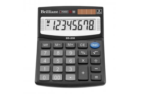 Калькулятор  8 розрядів 100*124*33мм, Brilliant