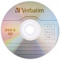 Диск DVD+R 4.7Gb 16x Silver, Verbatim