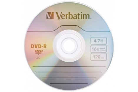 Диск DVD+R 4.7Gb 16x Silver, Verbatim