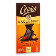 Шоколад черный Exclusive с перцем чили и абрикосом 51% 100г