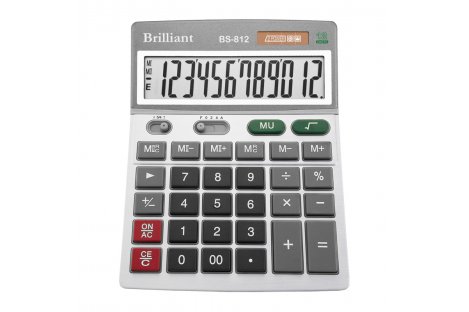 Калькулятор 12 розрядів 140*176*46мм, Brilliant