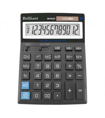 Калькулятор 12 разрядов 151*204*38мм, Brilliant