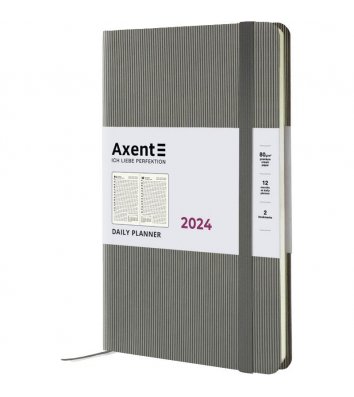 Щоденник датований A5 2024 Partner Lines сірий, Axent