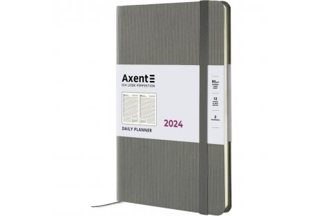 Ежедневник датированный A5 2024 Partner Lines серый, Axent
