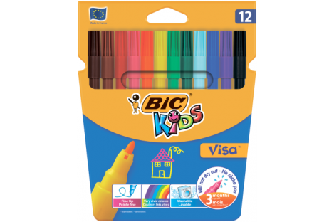 Фломастери 12 кольорів "Кідс Віза", Bic