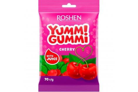 Цукерки Yummi Gummi Cherry 70г, Roshen