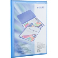 Папка А4 пластикова з 20 файлами прозора синя, Axent