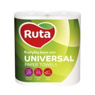 Полотенца бумажные двухслойные 2рул белые Universalі, Ruta