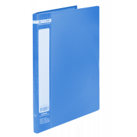 Папка А4 пластиковая с 20 файлами синяя Jobmax, Buromax