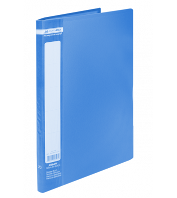 Папка А4 пластиковая с 20 файлами синяя Jobmax, Buromax