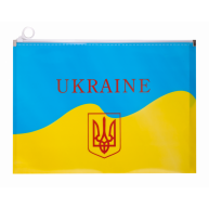Папка-конверт А4 на блискавці пластикова Ukraine жовто-блакитна, Buromax