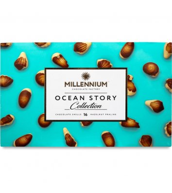 Цукерки Ocean Story шоколадні з горіховим праліне 170г, Millennium