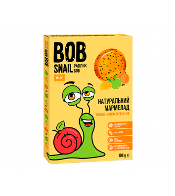 Мармелад яблоко-манго-тыква-чиа без сахара 108г, Bob Snail
