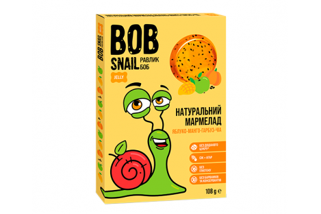 Мармелад яблоко-манго-тыква-чиа без сахара 108г, Bob Snail