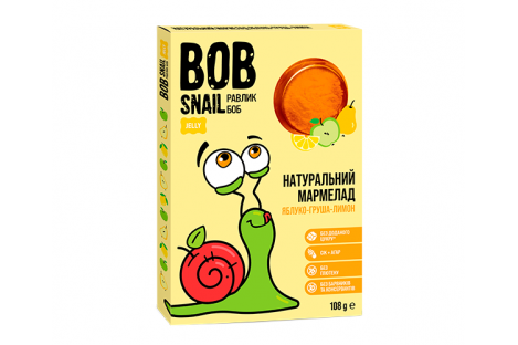 Мармелад яблоко-груша-лимон без сахара 108г, Bob Snail