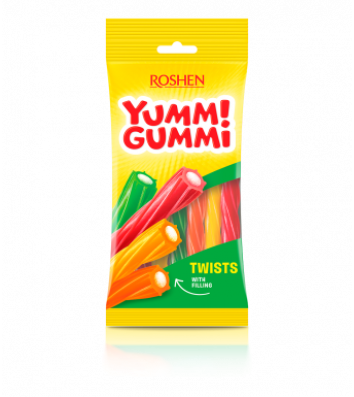 Цукерки  Yummi Gummi Twists желейні 70г, Roshen