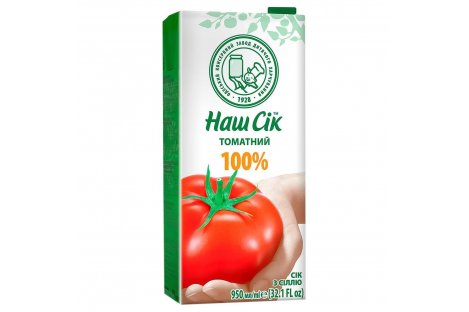Сік томатний з сіллю 0,95л, Наш Сік
