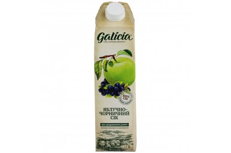Сок яблочно-черничный 1л, Galicia
