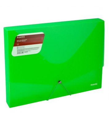 Папка-бокс А4 30мм пластикова прозора зелена, Axent