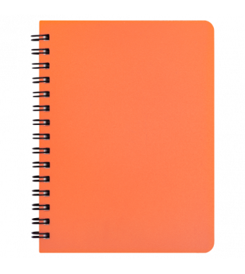 Блокнот А6 60арк клітинка Bright, бічна спіраль помаранчевий, Buromax