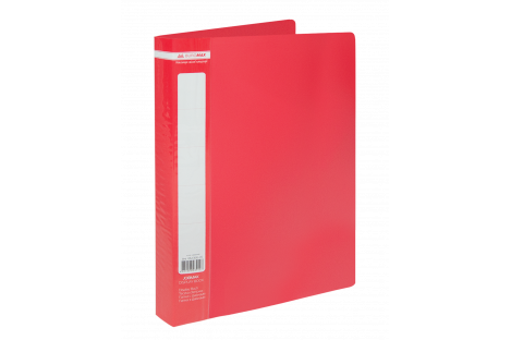 Папка А4 пластикова з 60 файлами червона Jobmax, Buromax