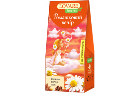 Чай квітковий Lovare Ромашковий вечір в пакетиках 20шт*1.8г