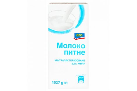 Молоко ультрапастеризоване 2,5% 1000г, Aro