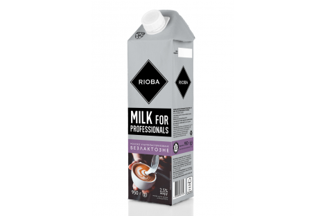 Молоко  ультрапастеризоване  безлактозне 2,5% 950г, Rioba