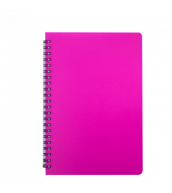 Блокнот А5 60арк клітинка Bright, бічна спіраль рожевий, Buromax