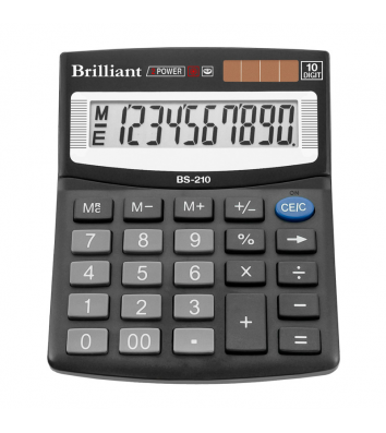 Калькулятор 10 разрядов 100*124*33мм, Brilliant